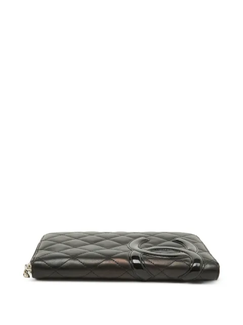 CHANEL Pre-Owned 2006 - 2008 Cambon Ligne quilted CC wallet Black 1153360