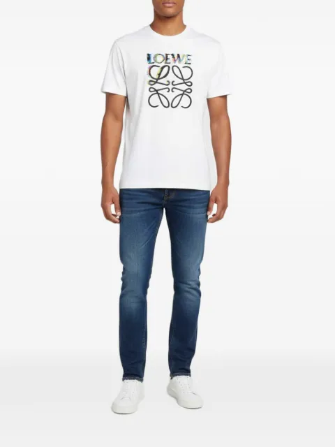 Loewe Pre-Owned Glitch Anagram crewneck T-shirt White 1347097