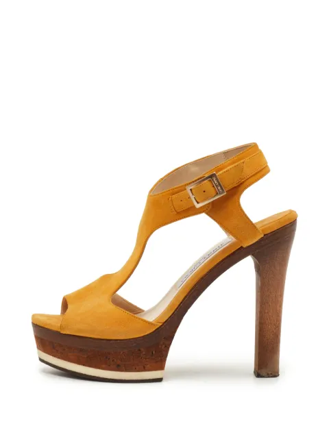 Jimmy Choo Pre-Owned T-strap platform sandals Yellow 1344464