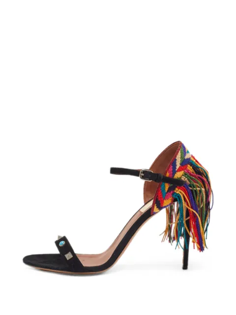 Valentino Garavani Pre-Owned Rolling Rockstud fringe sandals Black 1350080