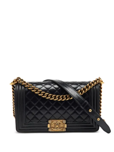 CHANEL Pre-Owned 2011 Boy diamond-quilted shoulder bag Black 1165046