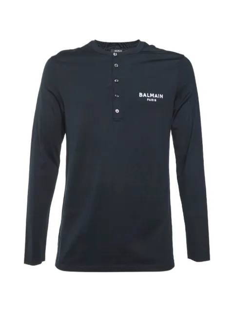 Balmain Pre-Owned embroidered logo T-shirt Black 1358003