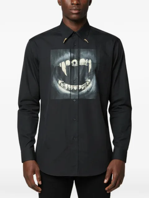 Roberto Cavalli Vintage graphic-print button-down cotton shirt Black 1358411