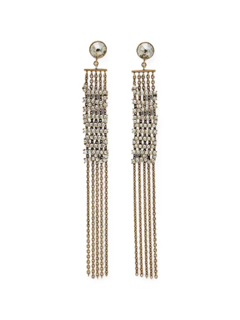 Christian Dior Pre-Owned J'Adior crystal chain tassel earrings Gold 1343958