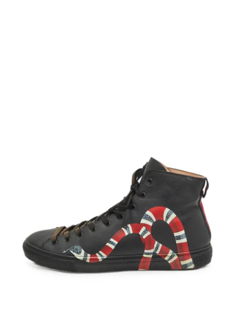 Gucci Pre-Owned Kingsnake print leather sneakers Black 1350975