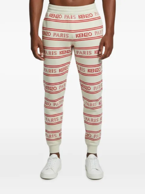 Kenzo Pre-Owned logo-print knit trousers White 1360953