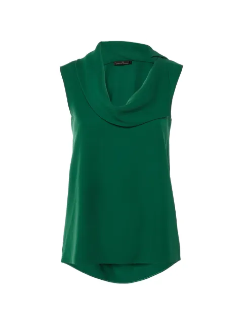 Carolina Herrera Vintage drape-neck sleeveless blouse Green 1268809