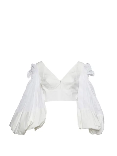 Loewe Pre-Owned balloon-sleeve crop top White 1353353