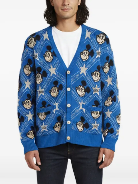 Gucci Pre-Owned x Disney Mickey Mouse jacquard knit cardigan Blue 1357323