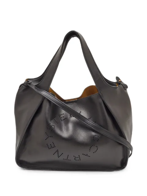 Stella McCartney Pre-Owned Logo perforated tote bag Black 1347552