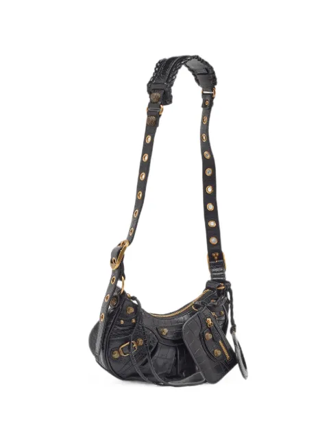 Balenciaga Pre-Owned 2010 Le Cagole croc-embossed shoulder bag Black 1186797