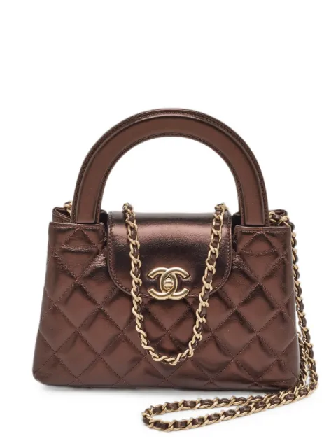 CHANEL Pre-Owned mini Kelly quilted tote bag Brown 1346018