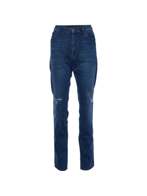 Versace Pre-Owned distressed slim-fit jeans Blue 1004593