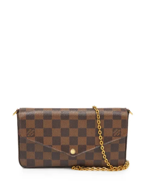 Louis Vuitton Pre-Owned Félicie Damier Ebene canvas clutch bag Brown 1207507
