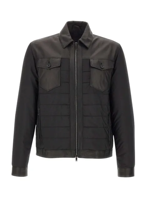 VOLFAGLI Massenzio leather-panelled quilted jacket Black MASSENZIOSW2NERO