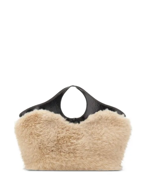 GIANNI CHIARINI Infinity faux-fur tote bag Neutrals BS12552PLCCRLPALABASTER