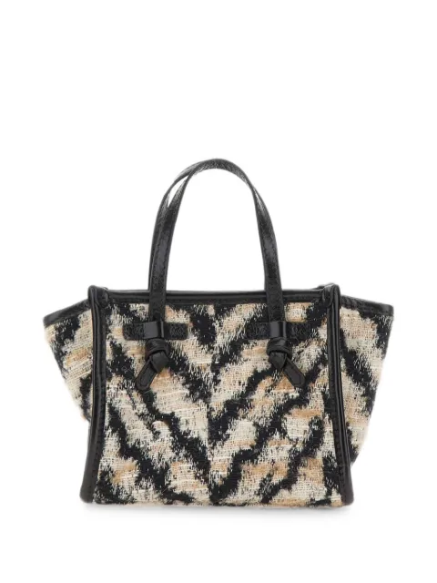 MARCELLA CLUB Marcella animalier jacquard tote bag Black BS8065ZEBRANEROBIANCO