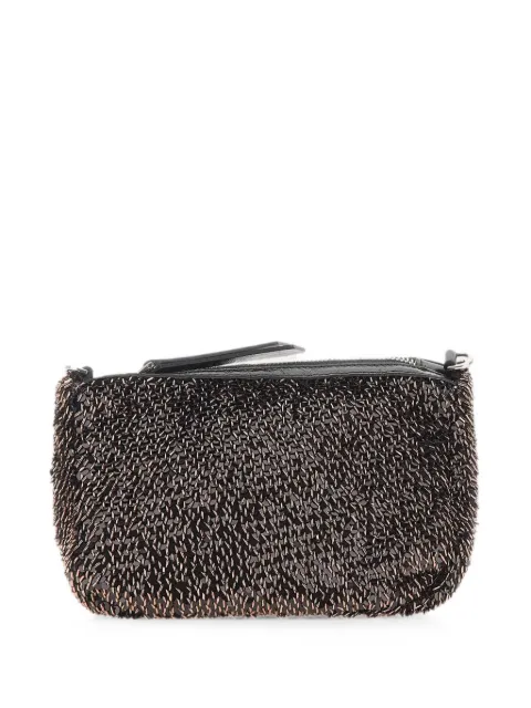 GIANNI CHIARINI Nora Pouch sequin-embellished clutch bag Brown BS12394