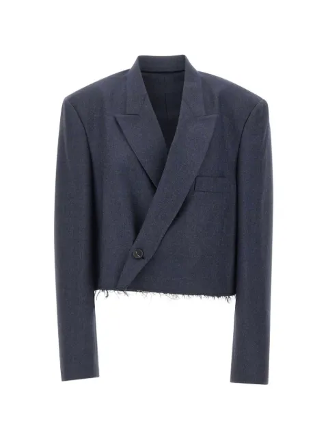 MM6 Maison Margiela raw-cut cropped blazer Blue S52BN0154M35466524M