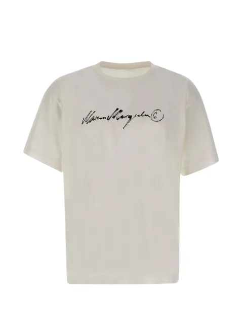 MM6 Maison Margiela signature-print T-shirt White SH0GC0077M20258