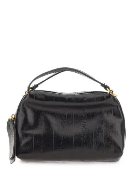 GIANNI CHIARINI Alifa striped leather shoulder bag Black BS8255EELNERO