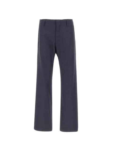MM6 Maison Margiela fringed-edge wool trousers Blue SH0KA0075M35466