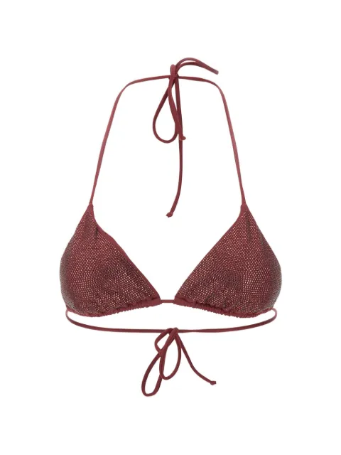 MC2 Saint Barth Annabelle rhinestone-embellished triangle bikini top Red ANNA001