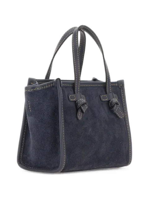 GIANNI CHIARINI small Miss Marcella suede tote bag Blue BS8065CMPL