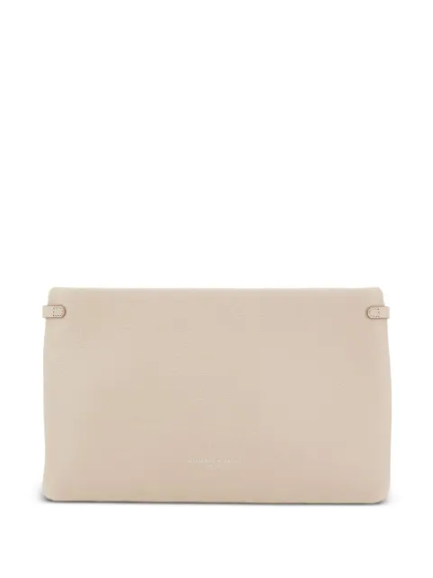 GIANNI CHIARINI Hermy hammered-texture clutch bag Neutrals BS4035COMMGRNLAMB