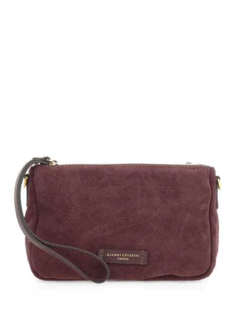 GIANNI CHIARINI Nora suede clutch bag Red BS10224