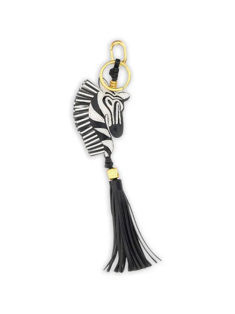 GIANNI CHIARINI zebra-charm tassel keyring Black PCZEBRA03BIANCONERO