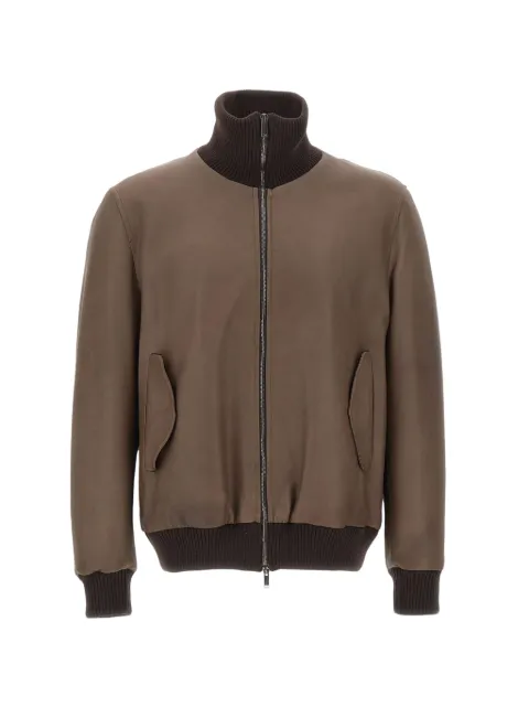 VOLFAGLI Ambrogio America leather jacket Brown AMBROGIO