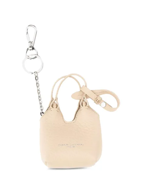 GIANNI CHIARINI Dua hammered-leather keyring Neutrals BSMDUA06RNGAL
