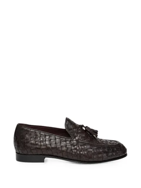 FRANZESE COLLECTION woven-leather tassel loafers Brown 12775E26BORDEAUX