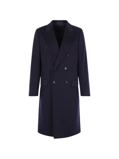 Caruso peak-lapel double-breasted coat Blue LN5625087590120