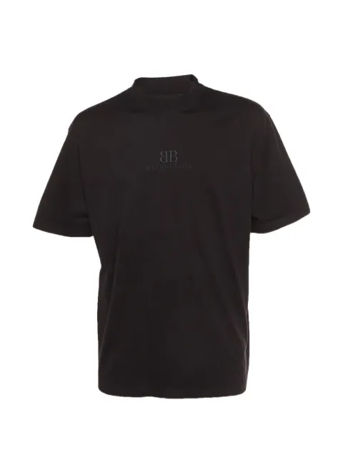 Balenciaga Pre-Owned logo-embroidered crew-neck T-shirt Black 1330994