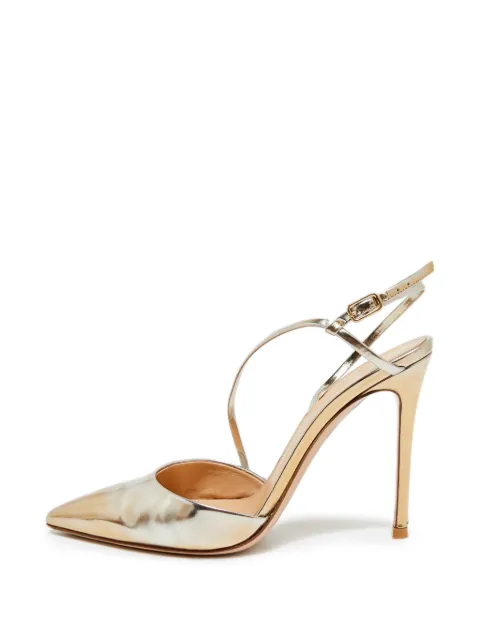 Gianvito Rossi pointed-toe slingback-strap pumps Silver 1322751