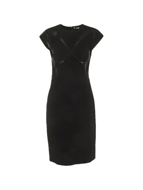 Bottega Veneta Pre-Owned leather-appliqué mini dress Black 1314363