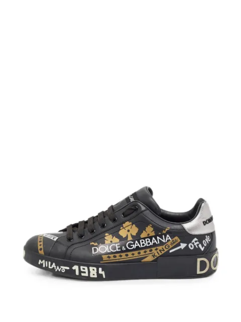 Dolce & Gabbana Pre-Owned Portofino low-top sneakers Black 1357864