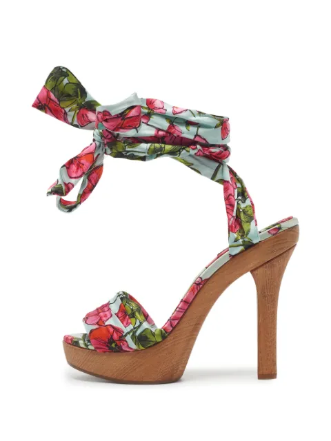 Dolce & Gabbana Pre-Owned floral-print sandals Blue 1327322