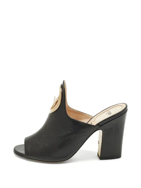 Fendi Pre-Owned F-logo mules Black 1258062