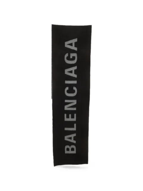 Balenciaga Pre-Owned logo reversible scarf Black 1316125