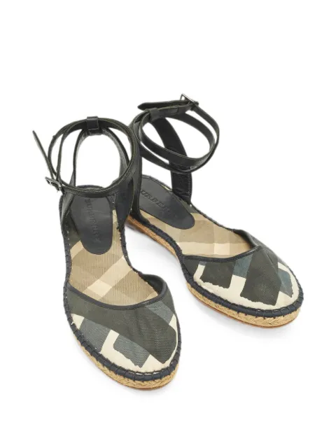 Burberry Pre-Owned Check ankle-strap espadrilles Blue 1320632