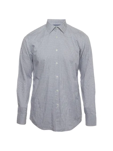 BOSS geometric-print shirt Blue 1328842