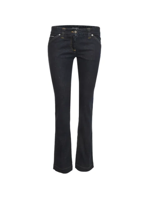 Dolce & Gabbana Pre-Owned logo-plaque flared jeans Blue 1325395