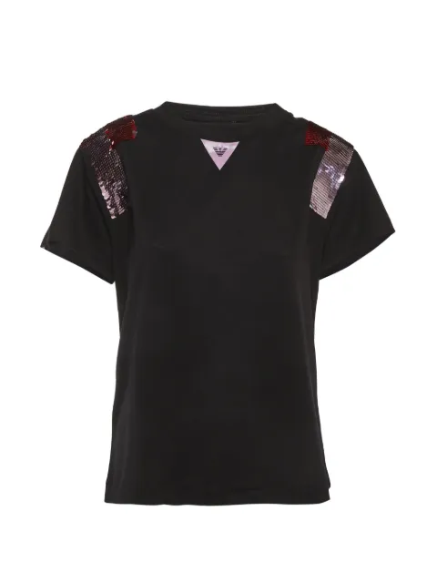Emporio Armani Pre-Owned sequin-embellished jersey T-shirt Black 1302194
