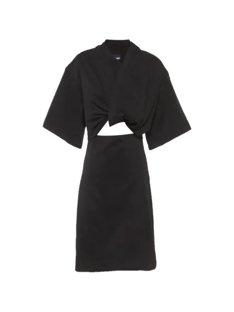 Jacquemus Pre-Owned Bahia twisted T-shirt dress Black 1278620