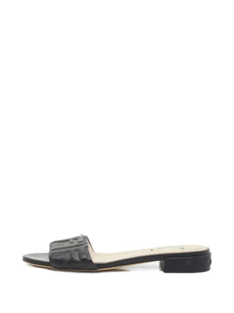 Fendi Pre-Owned FF logo slides Black 1340688