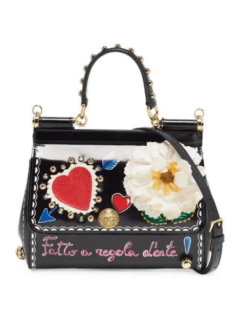 Dolce & Gabbana Pre-Owned Miss Sicily patent leather handbag Black 1288716