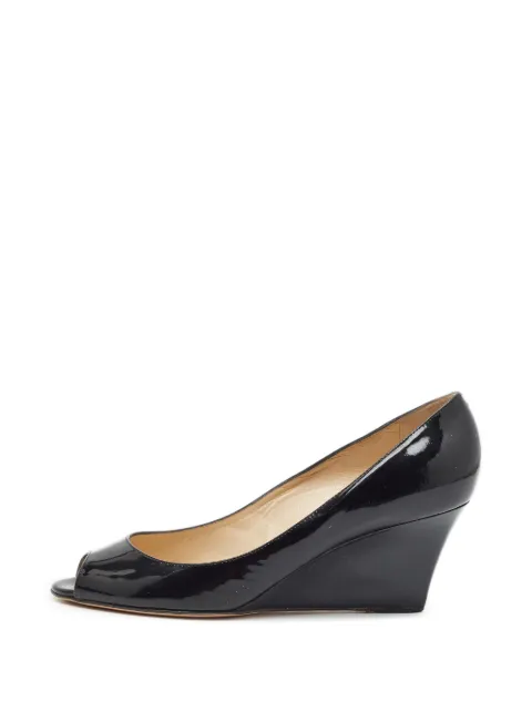 Jimmy Choo Pre-Owned Baxen peep-toe wedge pumps Black 1342311